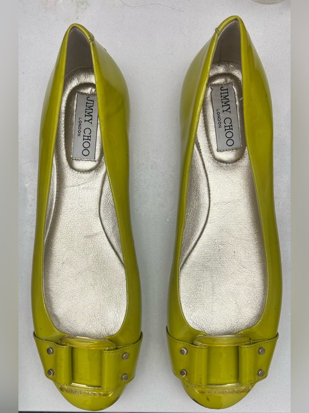 Jimmy Choo Morse Patent Leather Ballet Flats Size 10 - Picture 13 of 14